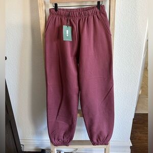 Daily Drills Wine Fleece Joggers NWT - Size M/L